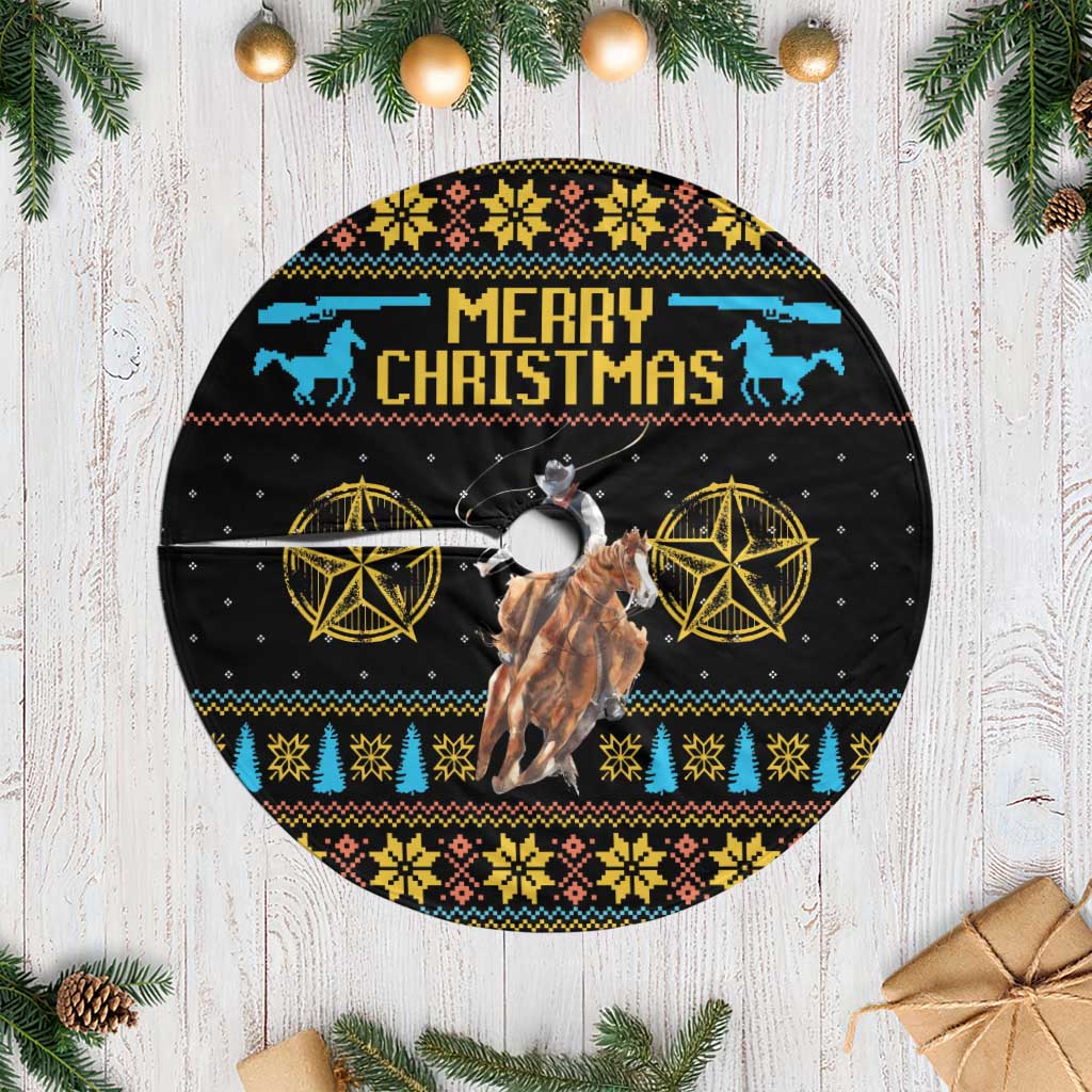 Cowboy Merry Christmas Tree Skirt DT04 - Wonder Print Shop