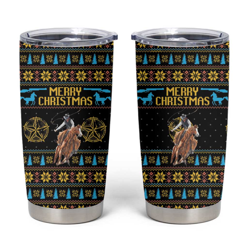 Cowboy Merry Christmas Tumbler Cup DT04 - Wonder Print Shop
