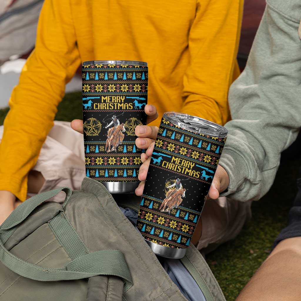 Cowboy Merry Christmas Tumbler Cup DT04 - Wonder Print Shop