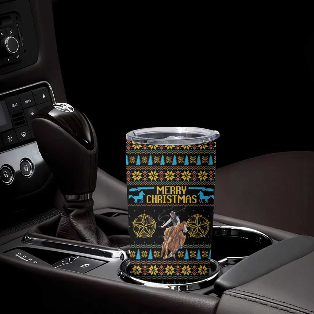 Cowboy Merry Christmas Tumbler Cup DT04 - Wonder Print Shop