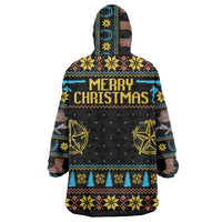 Cowboy Merry Christmas Wearable Blanket Hoodie DT04 - Wonder Print Shop
