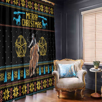 Cowboy Merry Christmas Window Curtain DT04 - Wonder Print Shop
