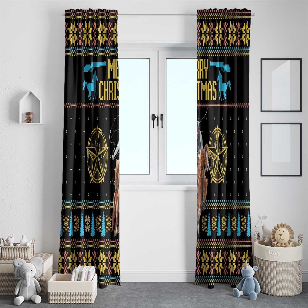 Cowboy Merry Christmas Window Curtain DT04 - Wonder Print Shop