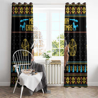 Cowboy Merry Christmas Window Curtain DT04 - Wonder Print Shop