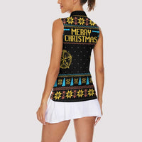 Cowboy Merry Christmas Women Sleeveless Polo Shirt DT04 - Wonder Print Shop