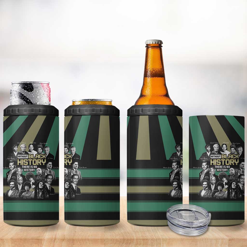 Without Black History There Is No History 4 in 1 Can Cooler Tumbler African Hub