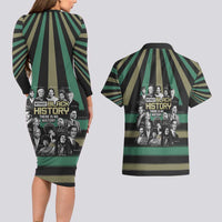 Without Black History There Is No History Couples Matching Long Sleeve Bodycon Dress and Hawaiian Shirt African Hub