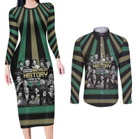 Without Black History There Is No History Couples Matching Long Sleeve Bodycon Dress and Long Sleeve Button Shirt African Hub
