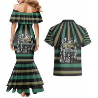 Without Black History There Is No History Couples Matching Mermaid Dress and Hawaiian Shirt African Hub