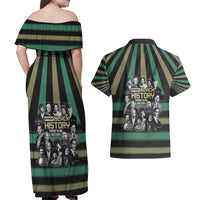 Without Black History There Is No History Couples Matching Off Shoulder Maxi Dress and Hawaiian Shirt African Hub