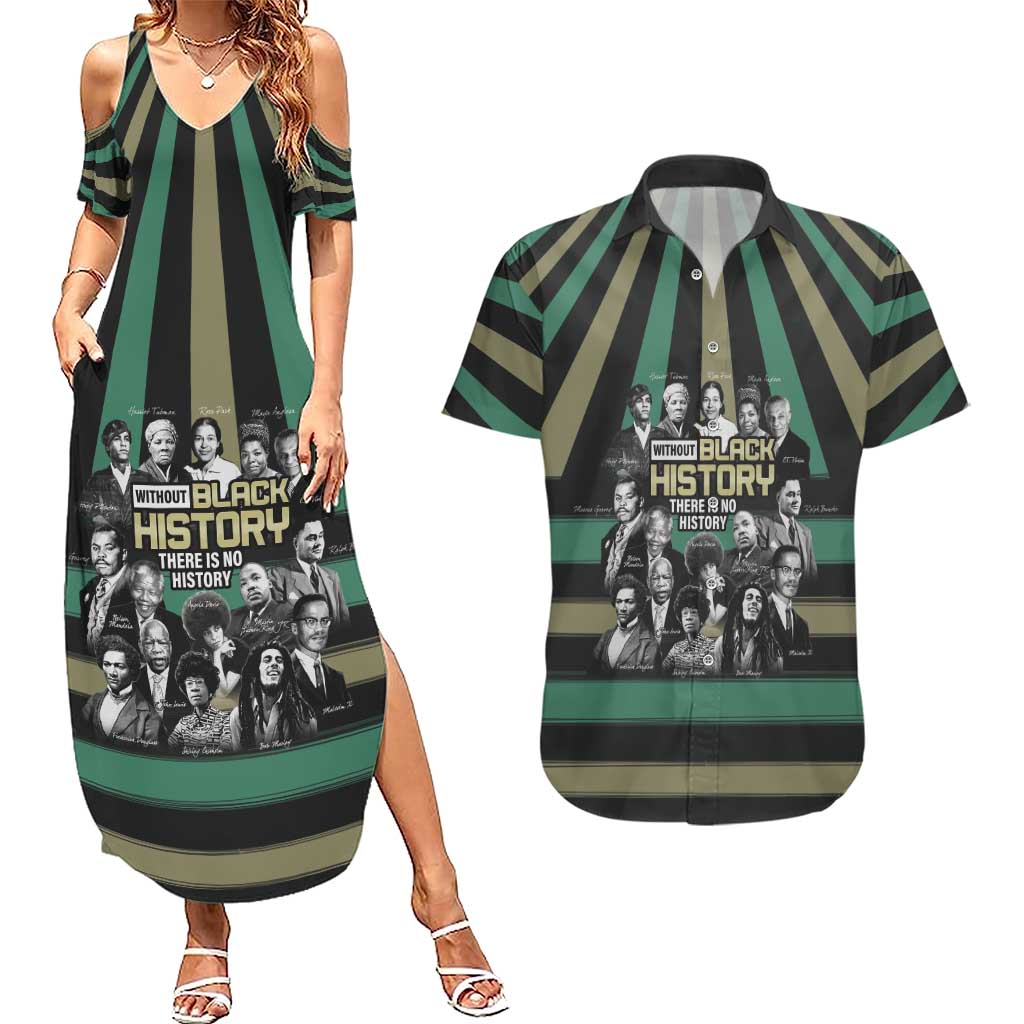 Without Black History There Is No History Couples Matching Summer Maxi Dress and Hawaiian Shirt African Hub