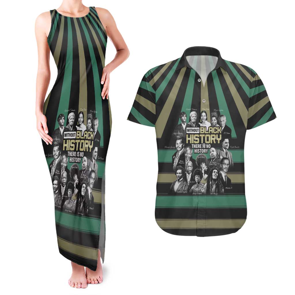 Without Black History There Is No History Couples Matching Tank Maxi Dress and Hawaiian Shirt African Hub