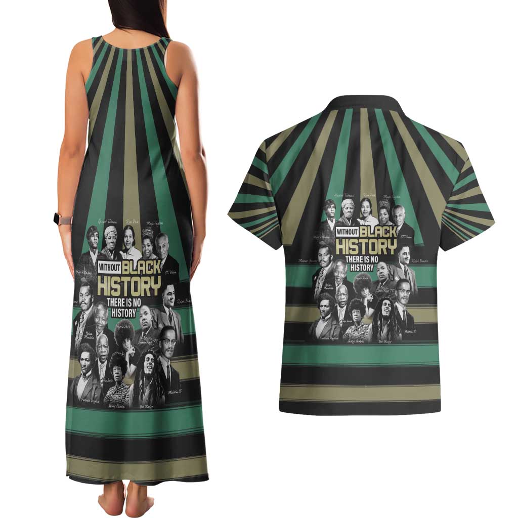 Without Black History There Is No History Couples Matching Tank Maxi Dress and Hawaiian Shirt African Hub