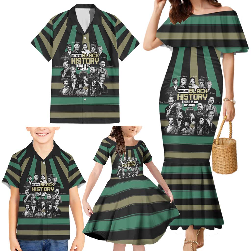 Without Black History There Is No History Family Matching Mermaid Dress and Hawaiian Shirt African Hub