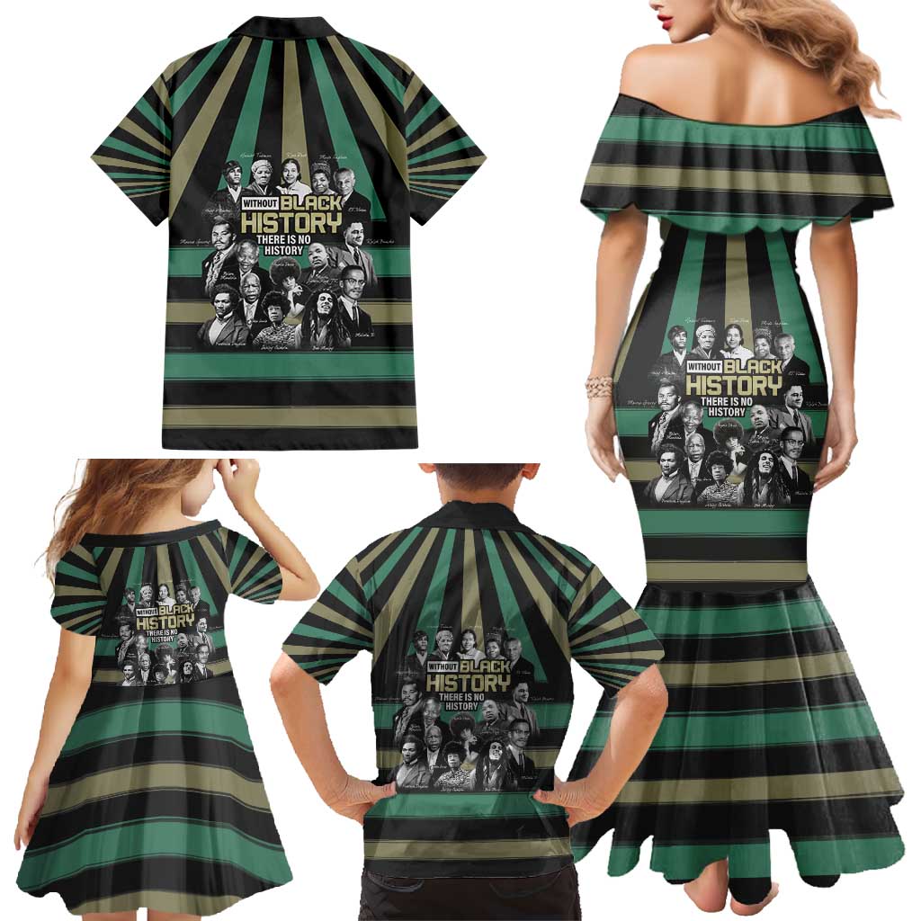 Without Black History There Is No History Family Matching Mermaid Dress and Hawaiian Shirt African Hub