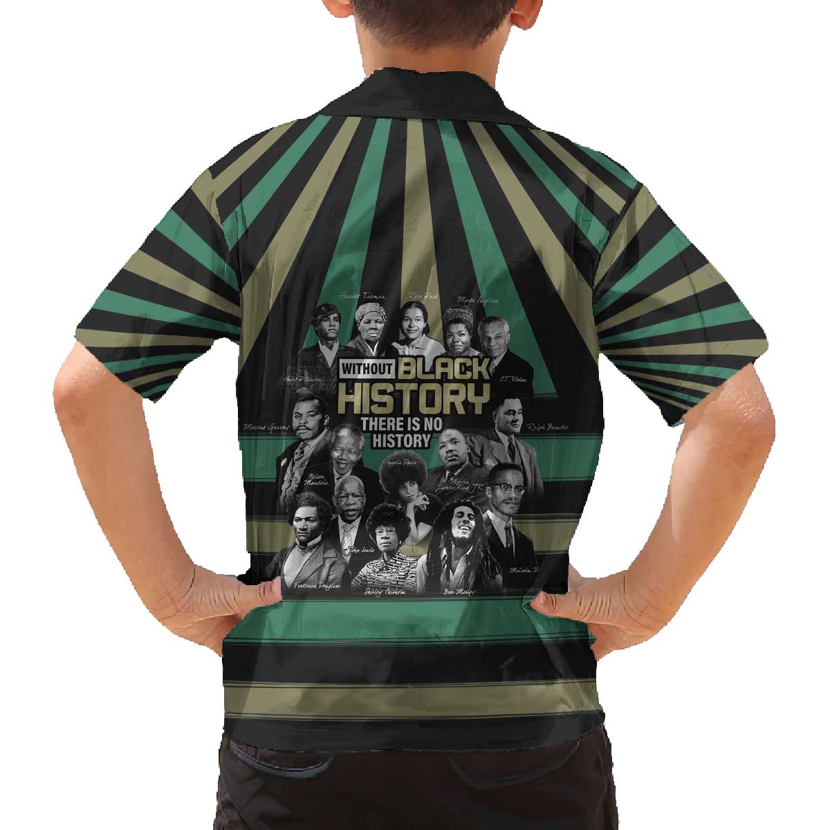 Without Black History There Is No History Family Matching Off The Shoulder Long Sleeve Dress and Hawaiian Shirt African Hub