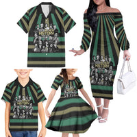 Without Black History There Is No History Family Matching Off The Shoulder Long Sleeve Dress and Hawaiian Shirt African Hub