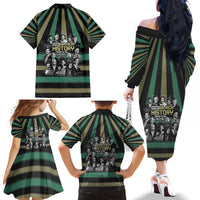Without Black History There Is No History Family Matching Off The Shoulder Long Sleeve Dress and Hawaiian Shirt African Hub