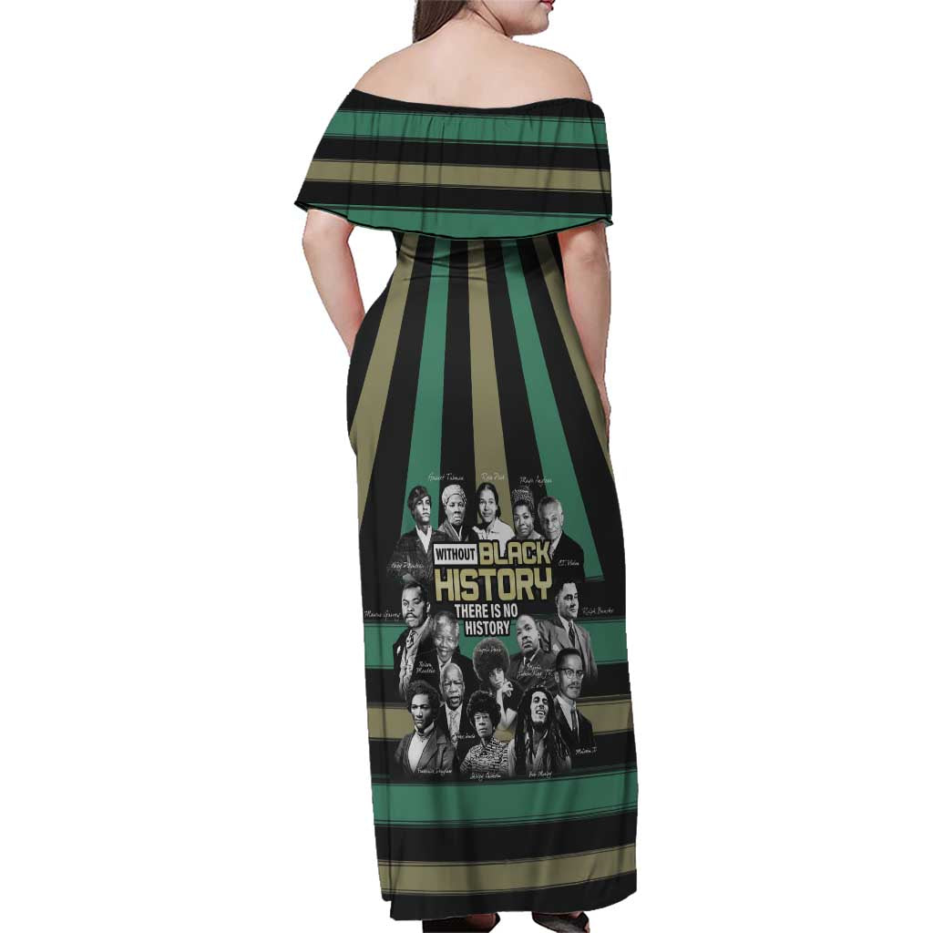 Without Black History There Is No History Family Matching Off Shoulder Maxi Dress and Hawaiian Shirt African Hub