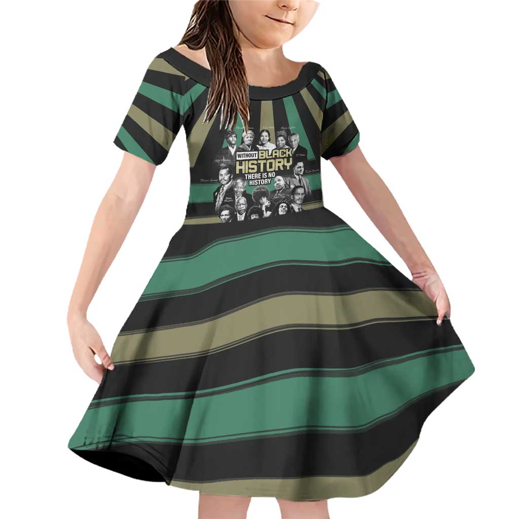 Without Black History There Is No History Family Matching Off Shoulder Short Dress and Hawaiian Shirt African Hub