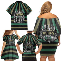 Without Black History There Is No History Family Matching Off Shoulder Short Dress and Hawaiian Shirt African Hub