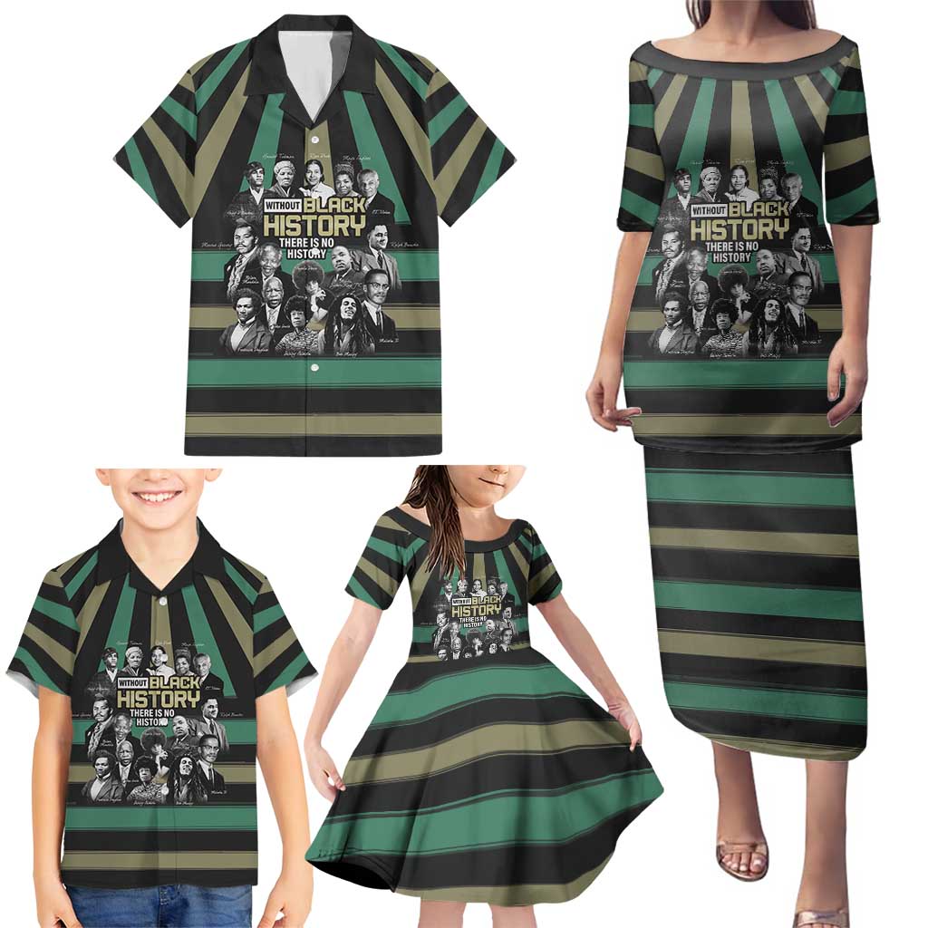 Without Black History There Is No History Family Matching Puletasi and Hawaiian Shirt African Hub