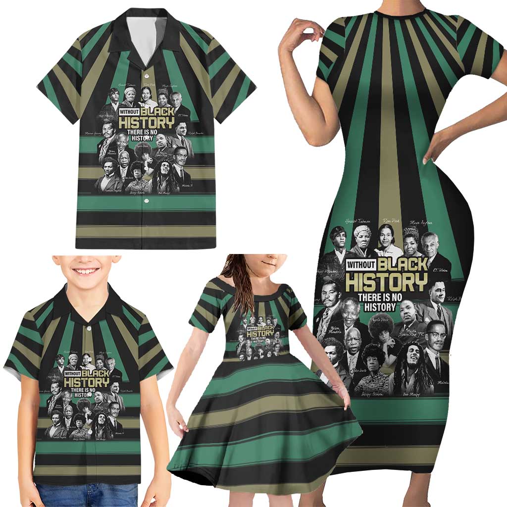 Without Black History There Is No History Family Matching Short Sleeve Bodycon Dress and Hawaiian Shirt African Hub