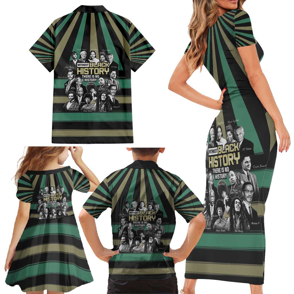 Without Black History There Is No History Family Matching Short Sleeve Bodycon Dress and Hawaiian Shirt African Hub