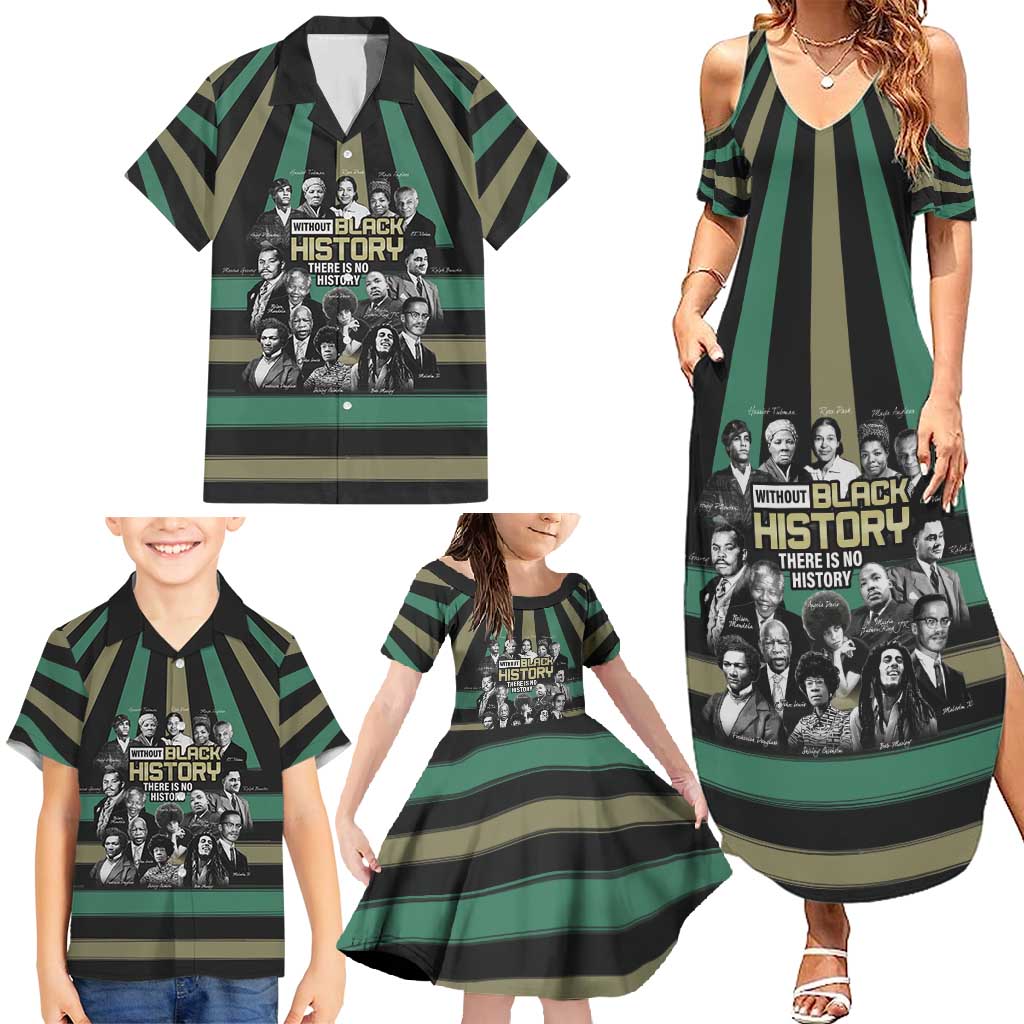 Without Black History There Is No History Family Matching Summer Maxi Dress and Hawaiian Shirt African Hub