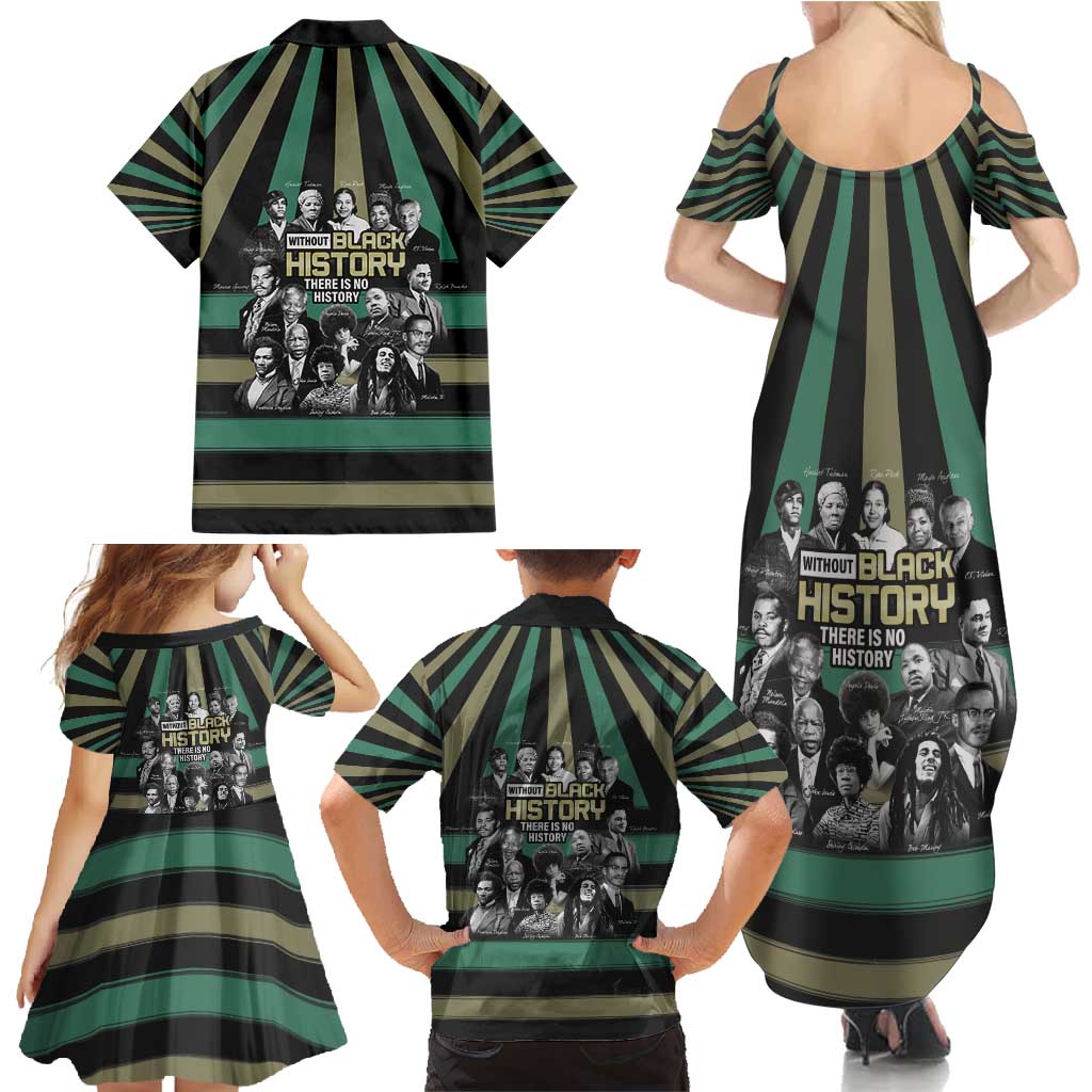 Without Black History There Is No History Family Matching Summer Maxi Dress and Hawaiian Shirt African Hub