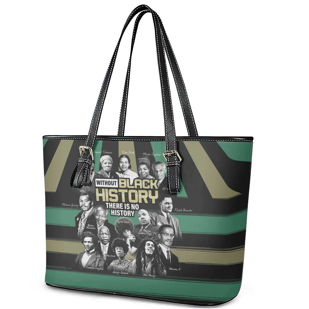 Without Black History There Is No History Leather Tote Bag African Hub