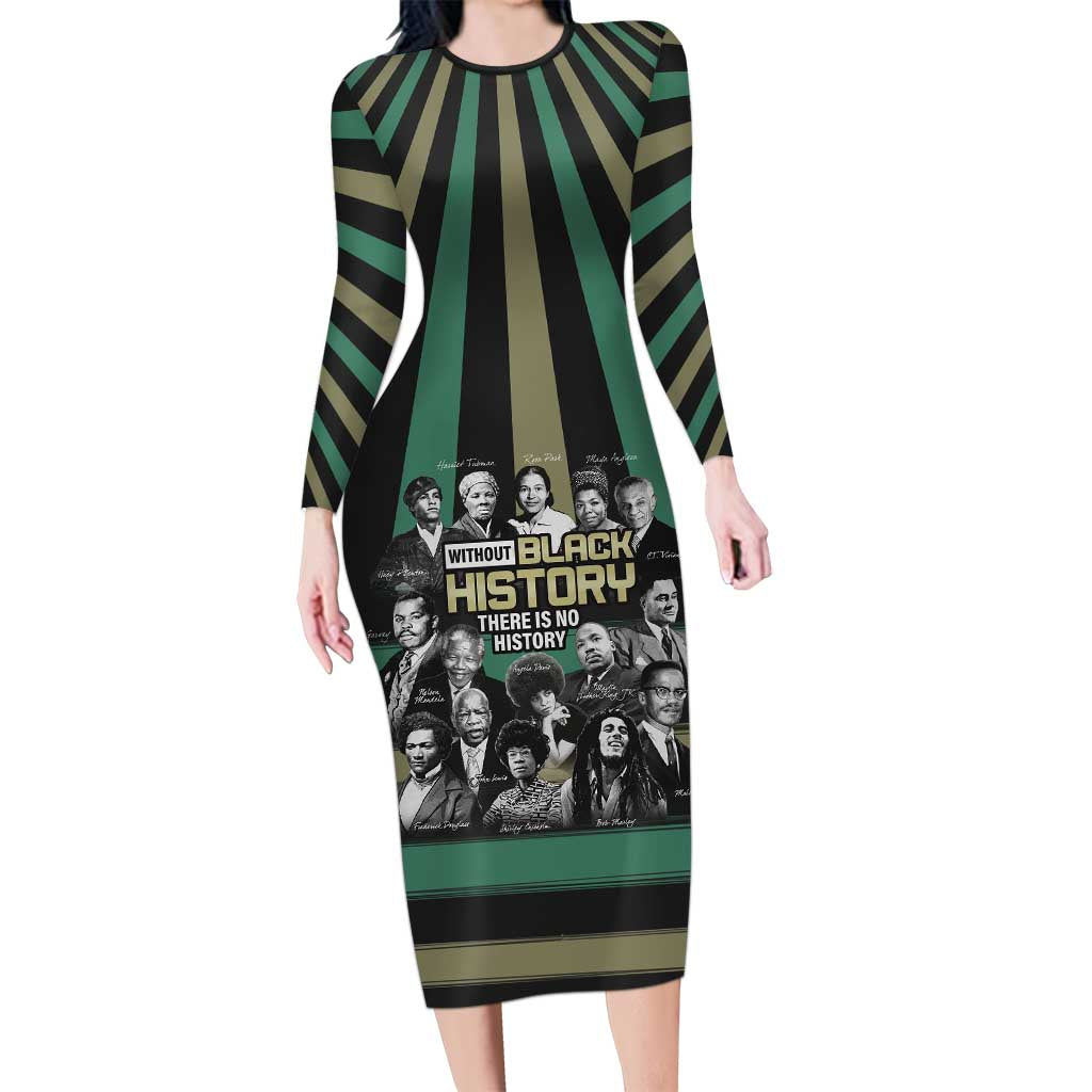 Without Black History There Is No History Long Sleeve Bodycon Dress African Hub
