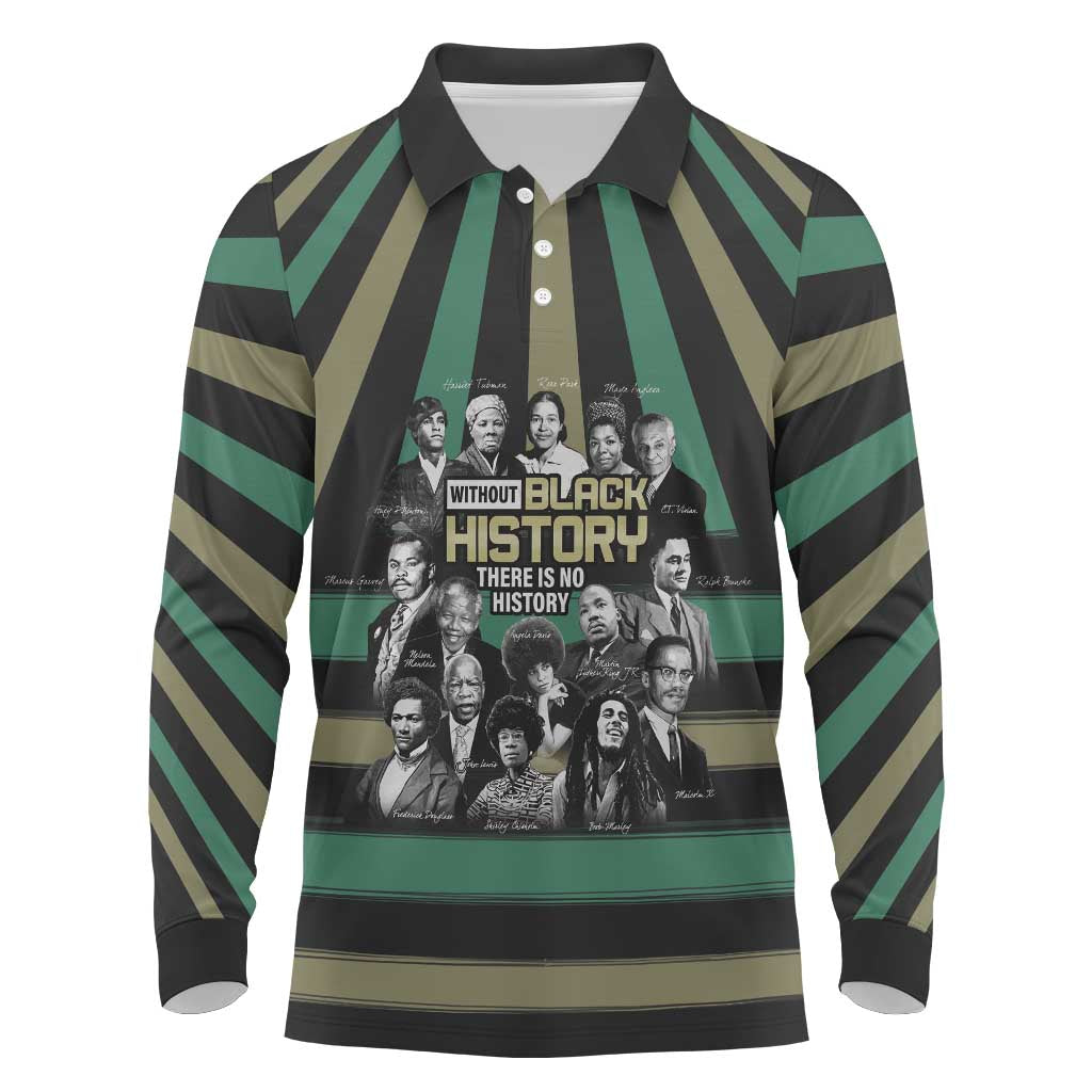 Without Black History There Is No History Long Sleeve Polo Shirt African Hub