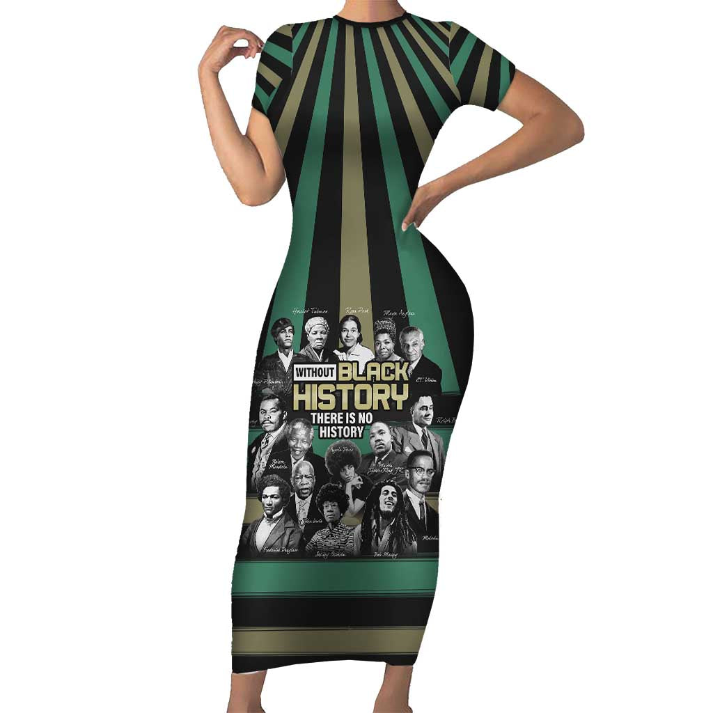 Without Black History There Is No History Short Sleeve Bodycon Dress African Hub