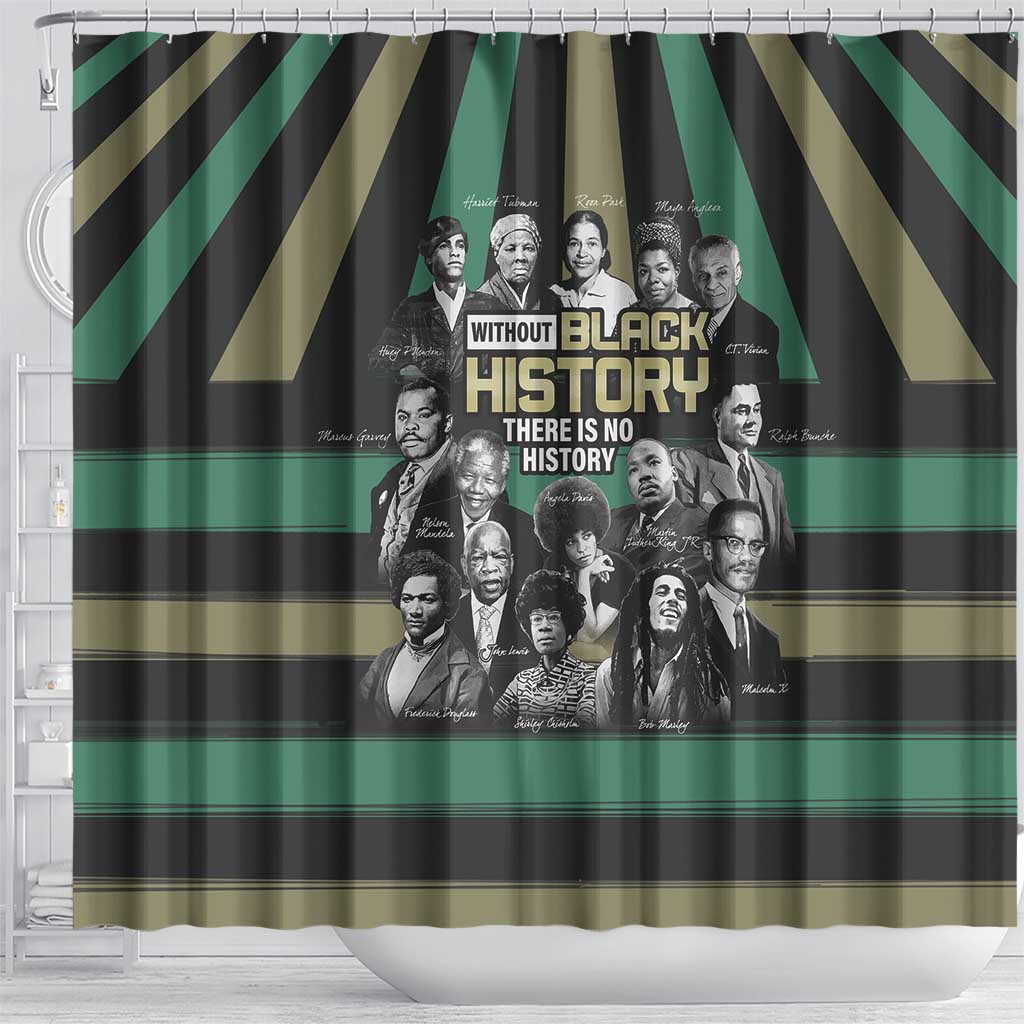 Without Black History There Is No History Shower Curtain African Hub