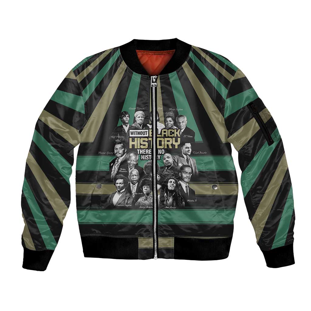 Without Black History There Is No History Sleeve Zip Bomber Jacket African Hub