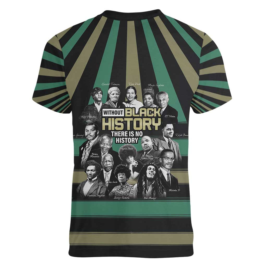 Without Black History There Is No History Women V-Neck T-Shirt African Hub