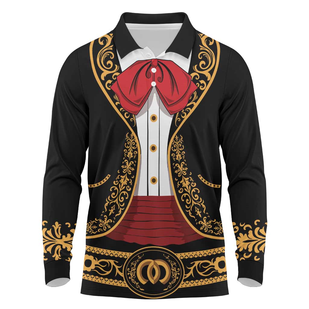 Mexican Charro Suit Long Sleeve Polo Shirt 2025 Cinco De Mayo Costume