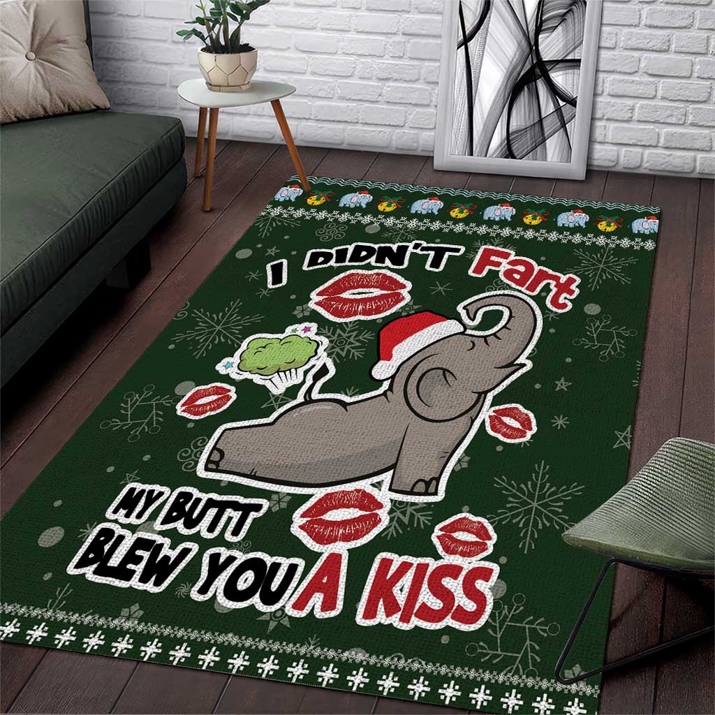 Elephant I Didnt Fart My Butt Blew You A Kiss Area Rug Elephant Christmas DT04 - Wonder Print Shop