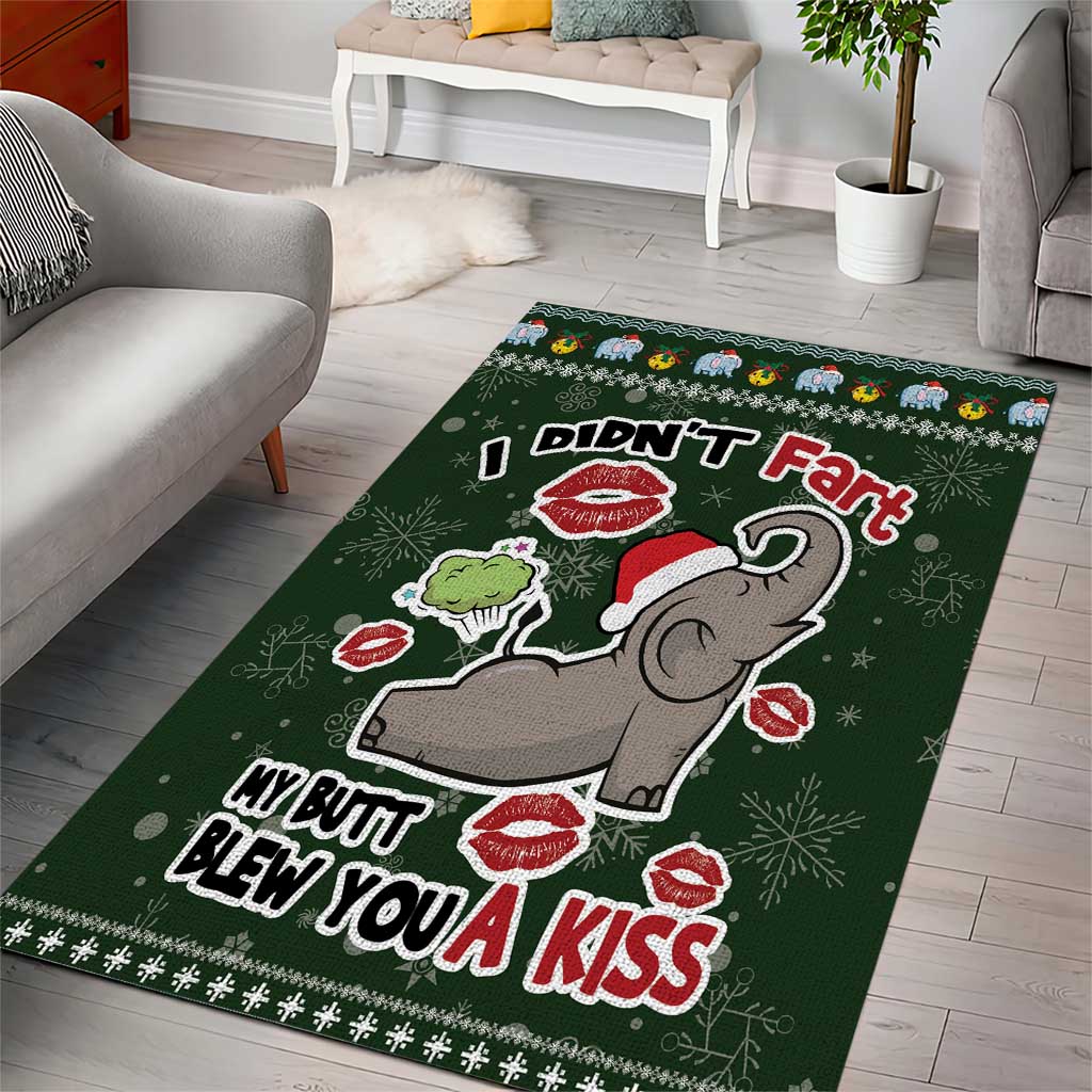 Elephant I Didnt Fart My Butt Blew You A Kiss Area Rug Elephant Christmas DT04 - Wonder Print Shop