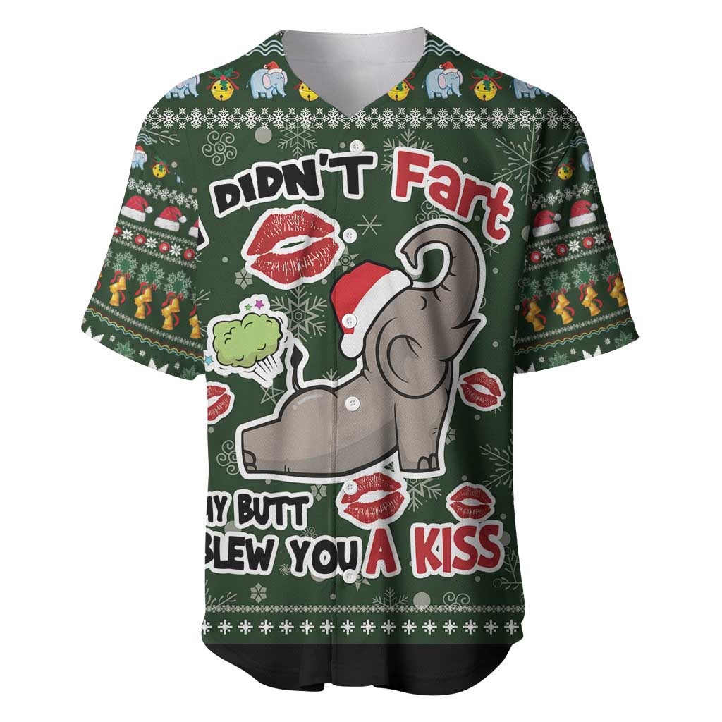 Elephant I Didnt Fart My Butt Blew You A Kiss Baseball Jersey Elephant Christmas DT04 - Wonder Print Shop