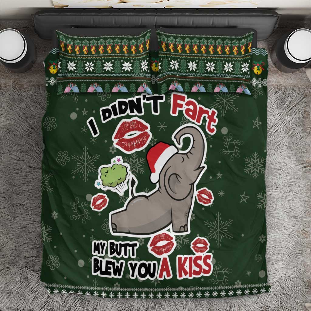 Elephant I Didnt Fart My Butt Blew You A Kiss Bedding Set Elephant Christmas DT04 - Wonder Print Shop