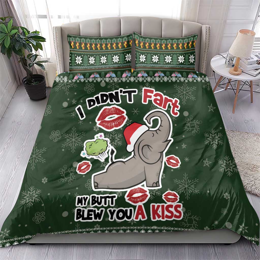 Elephant I Didnt Fart My Butt Blew You A Kiss Bedding Set Elephant Christmas DT04 - Wonder Print Shop