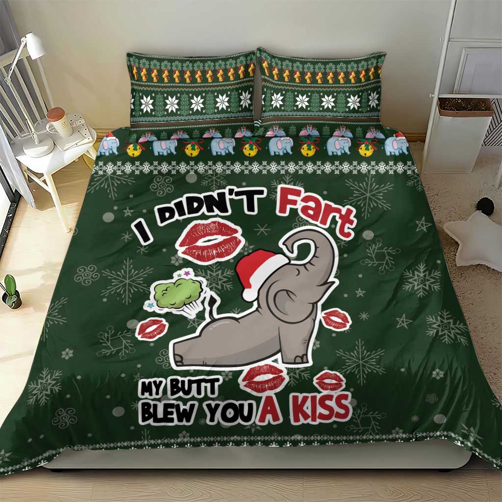 Elephant I Didnt Fart My Butt Blew You A Kiss Bedding Set Elephant Christmas DT04 - Wonder Print Shop