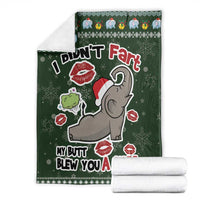 Elephant I Didnt Fart My Butt Blew You A Kiss Blanket Elephant Christmas