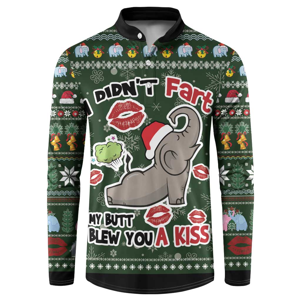 Elephant I Didnt Fart My Butt Blew You A Kiss Button Sweatshirt Elephant Christmas DT04 - Wonder Print Shop