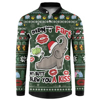 Elephant I Didnt Fart My Butt Blew You A Kiss Button Sweatshirt Elephant Christmas DT04 - Wonder Print Shop