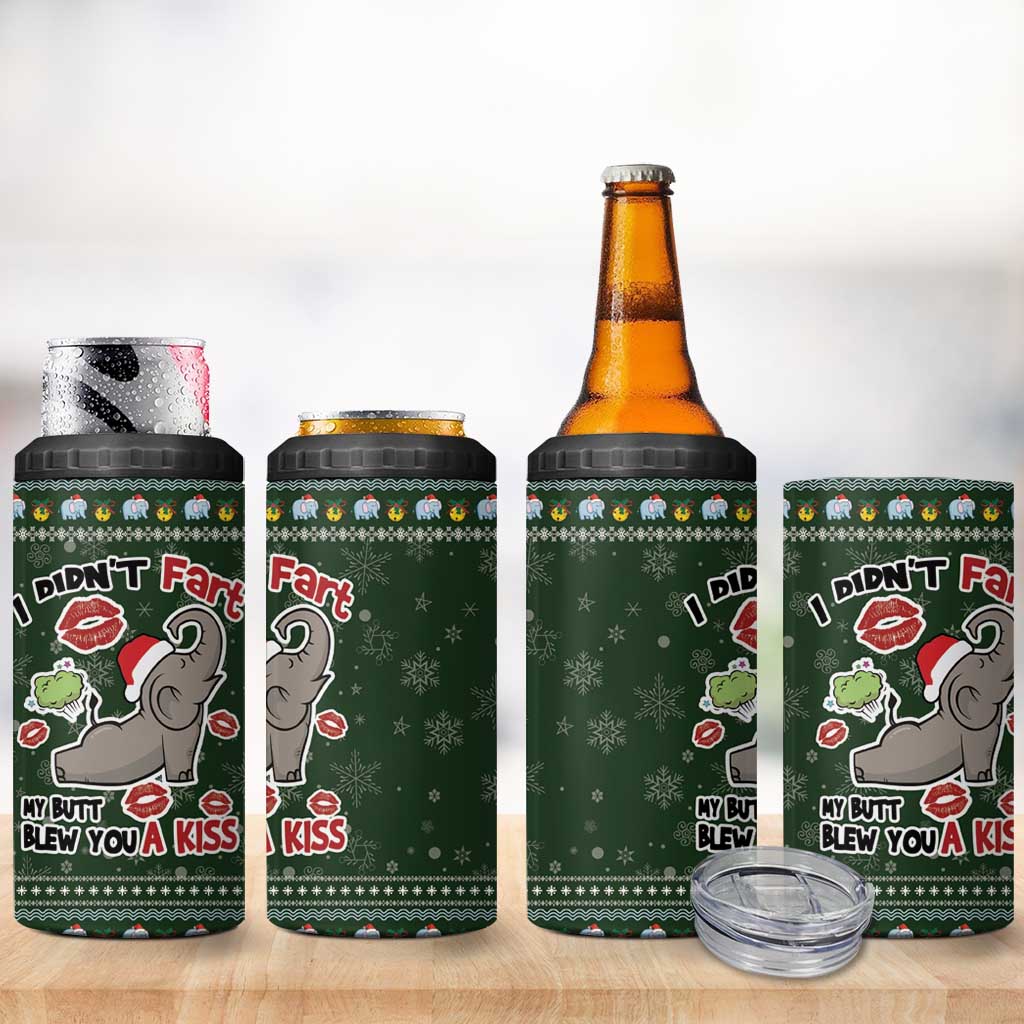 Elephant I Didnt Fart My Butt Blew You A Kiss 4 in 1 Can Cooler Tumbler Elephant Christmas DT04 - Wonder Print Shop