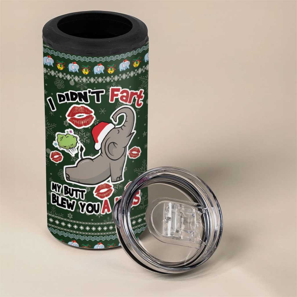 Elephant I Didnt Fart My Butt Blew You A Kiss 4 in 1 Can Cooler Tumbler Elephant Christmas DT04 - Wonder Print Shop