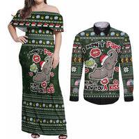 Elephant I Didnt Fart My Butt Blew You A Kiss Couples Matching Off Shoulder Maxi Dress and Long Sleeve Button Shirt Elephant Christmas DT04 - Wonder Print Shop